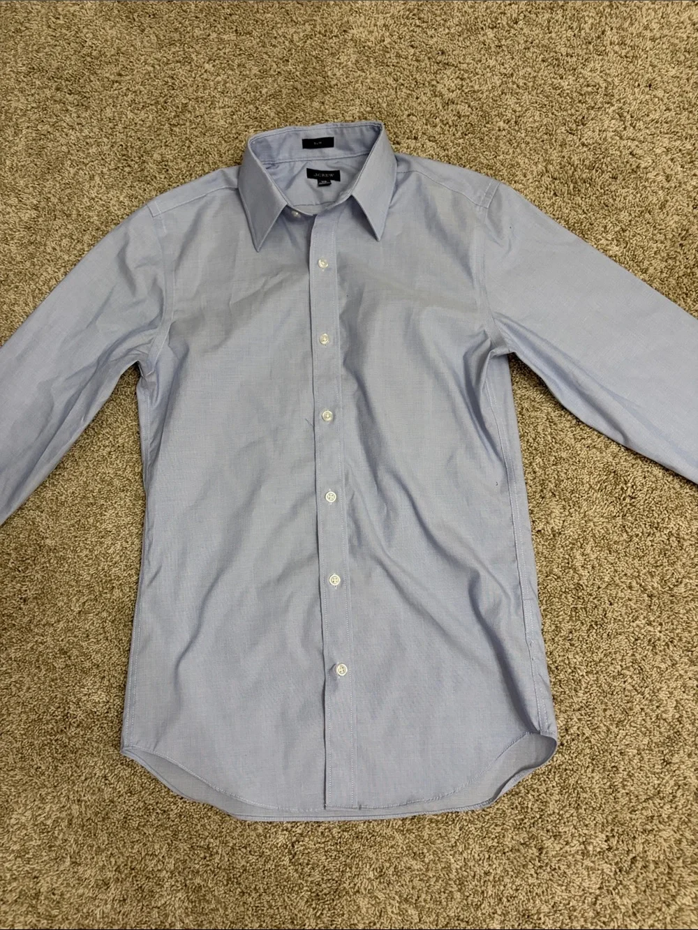 J. Crew Men's Light Blue Dress Shirt - Point Collar